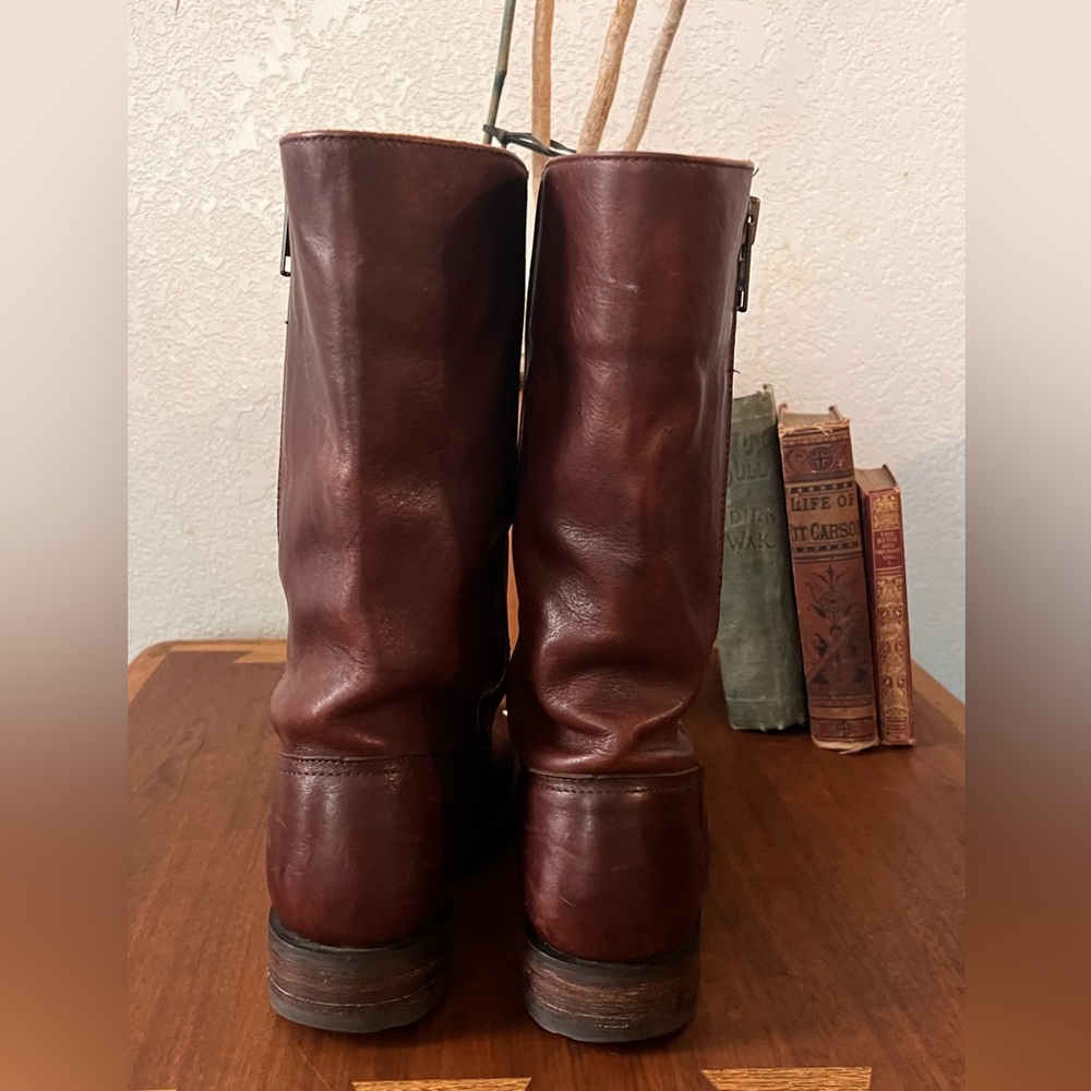 Frye Brown Leather Heeled Boots - Picture 3 of 5